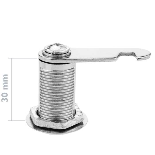 Cerradura de leva de 32mm x M18 con llave plana