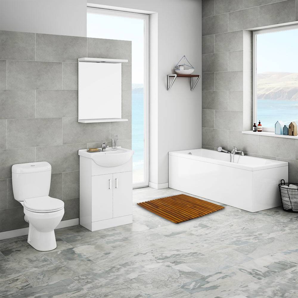Tarima per a dutxa i bany quadrada 61 x 61 cm de fusta de teca certificada