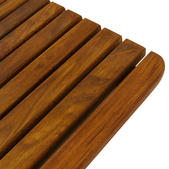Tarima ideal para ducha y baño de diseño rectangular de 60 x 45 cm de madera  teca certificada - Hydrabazaar