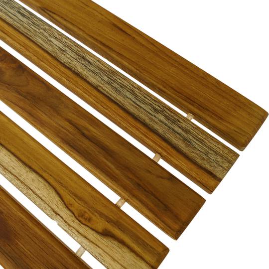 Tarima para ducha y baño enrollable 60 x 40 cm de madera de teca certificada