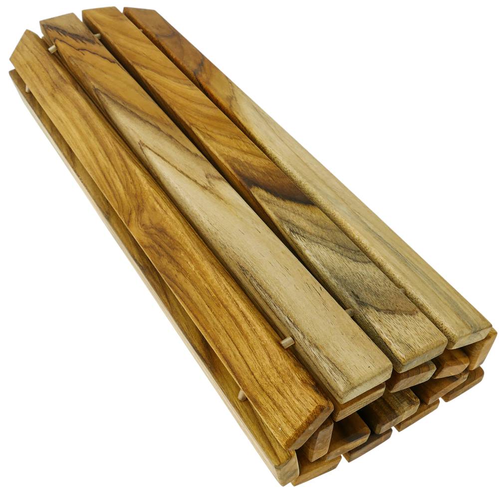Tarima para ducha y baño rectangular 100 x 50 cm de madera de teca  certificada - Cablematic