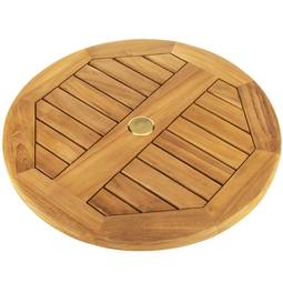 Base giratória 60cm para mesa de jardim ao ar livre. Plataforma de rotação em madeira de teca