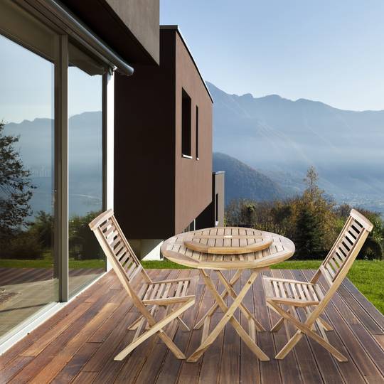 Rotierende drehteller 60cm für Gartentisch im Freien.. Rotationsplattform  aus zertifiziertem Teakholz - Cablematic