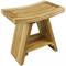 Ergonomischer Badezimmerhocker mit Regal 45 x 45 x 30 cm aus zertifiziertes Teakholz