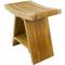 Ergonomischer Badezimmerhocker mit Regal 45 x 45 x 30 cm aus zertifiziertes Teakholz