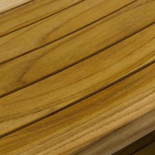 Ergonomischer Badezimmerhocker mit Regal 45 x 45 x 30 cm aus zertifiziertes Teakholz