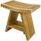 Ergonomischer Badezimmerhocker mit Regal 45 x 45 x 30 cm aus zertifiziertes Teakholz