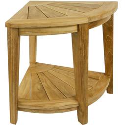 Bad Eck Hocker mit Regal 45 x 50 x 45 cm zertifiziertem Teakholz