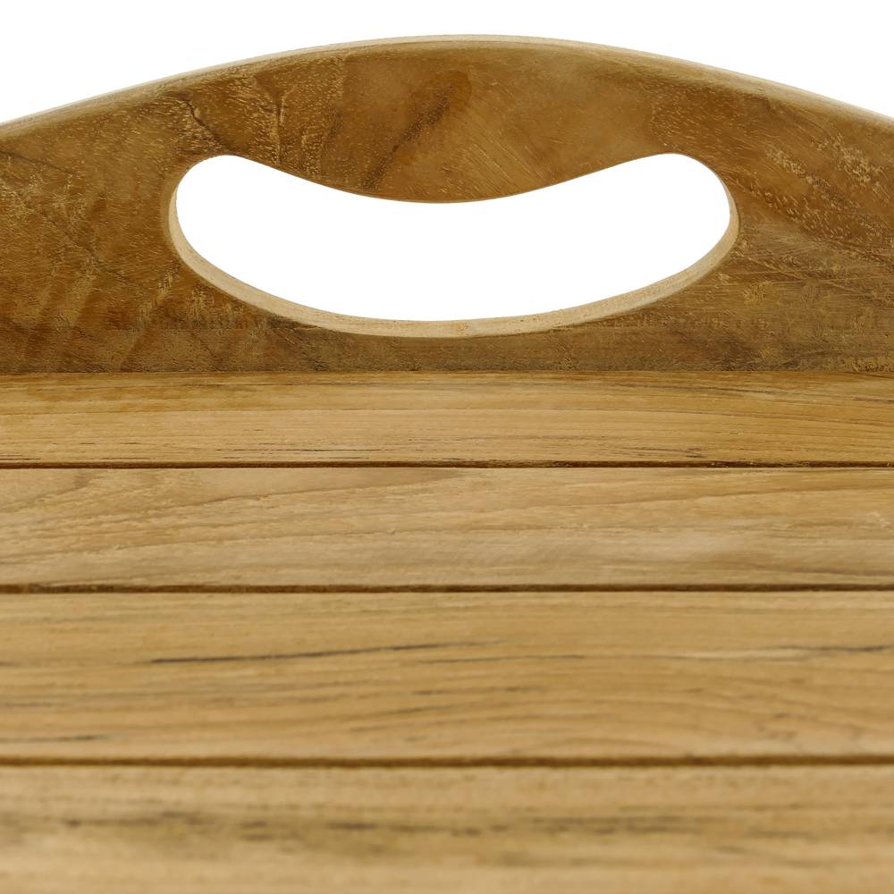 Taburete de baño ergonómico con estante 45 x 45 x 30 cm de madera de teca  certificada - Cablematic