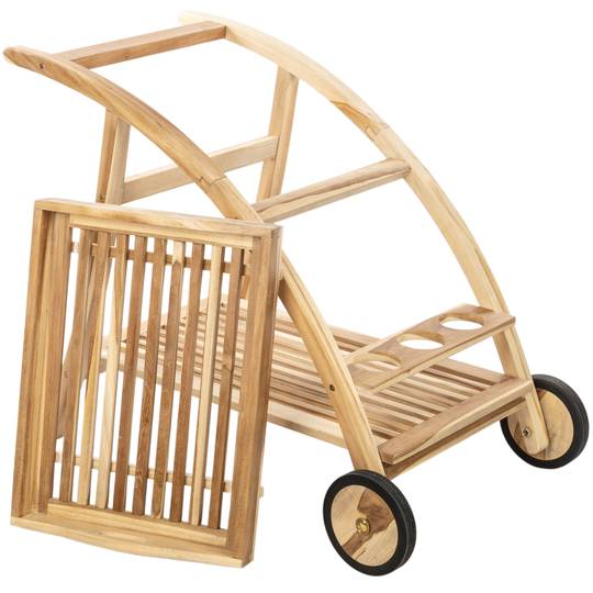 Serveerwagen voor buiten 100 x 81 x 58 cm in gecertificeerd teakhout