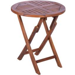 Ronde opvouwbare tuintafel 66 cm van gecertificeerd teakhout