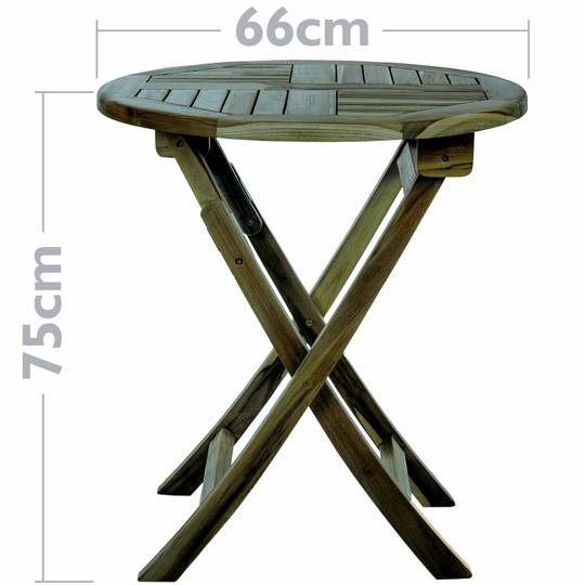 Round Folding Garden Table 66 Cm In, Small Round Wooden Garden Table And Chairs