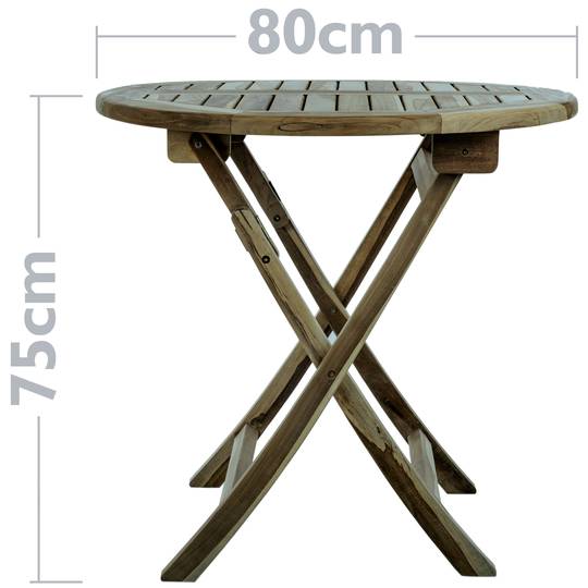 Round Folding Garden Table 80 Cm In, Small Round Wooden Garden Table