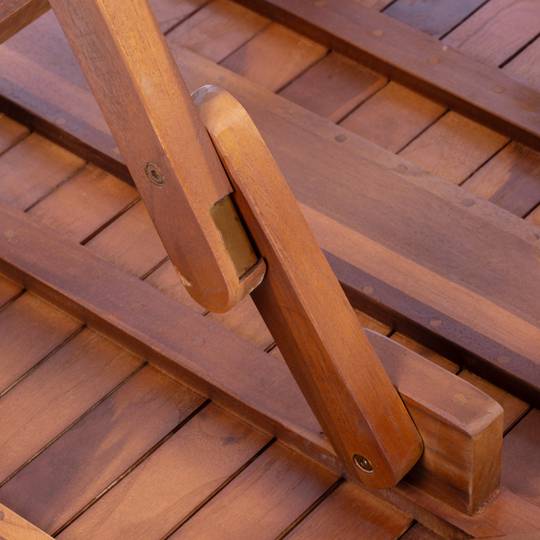 Taula rodona 80 cm plegable per jardí exterior de fusta de teca certificada