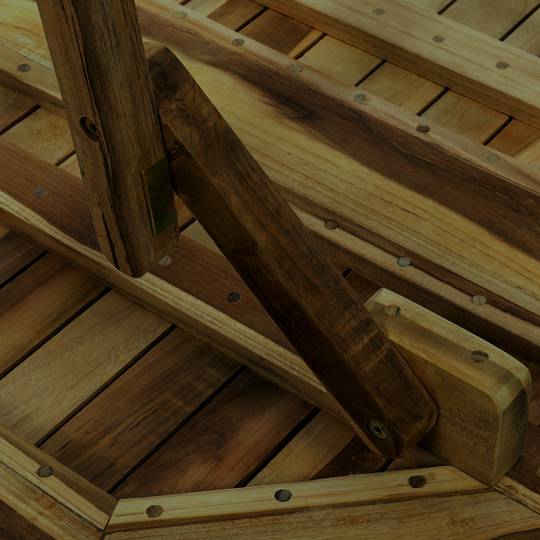 Mesa abatible 60 x 40 cm de madera de teca certificada para balcón