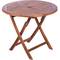 Ronde tafel 90 cm inklapbaar voor buitentuin in gecertificeerd teakhout