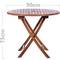 Ronde tafel 90 cm inklapbaar voor buitentuin in gecertificeerd teakhout