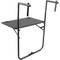 Mesa dobrável retangular para varanda efeito trançado preto 60x36 cm