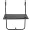 Mesa dobrável retangular para varanda efeito trançado preto 60x36 cm