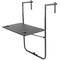 Mesa dobrável retangular para varanda efeito trançado preto 60x36 cm