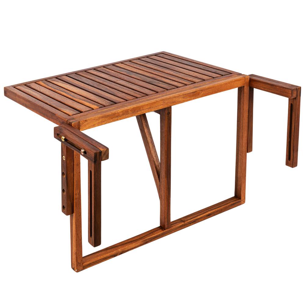 RPFF Mesa plegable para balcón de pared, mesa colgante plegable y ajustable  para balcón (color: café, tamaño: 4 tamaños)