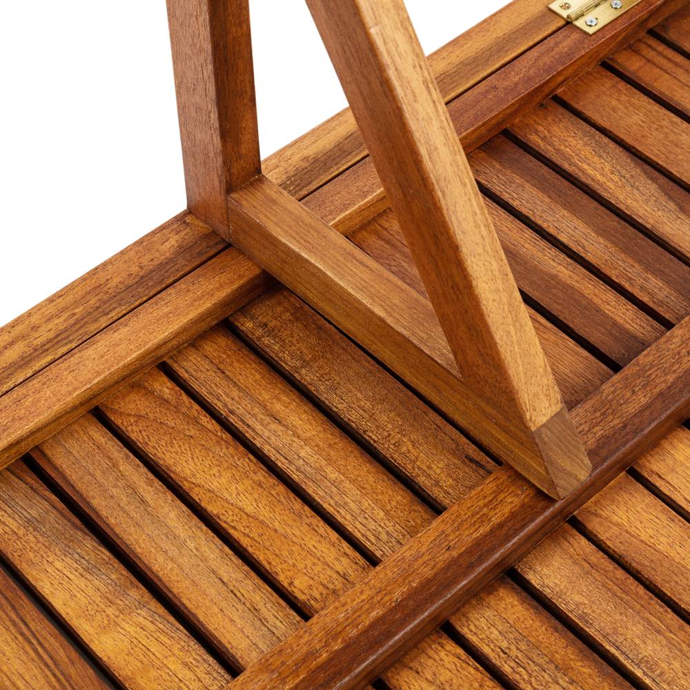 Tavolo da balcone pieghevole in teak, si aggancia alla ringhiera, 60 x 40  x1.5cm - PEARL