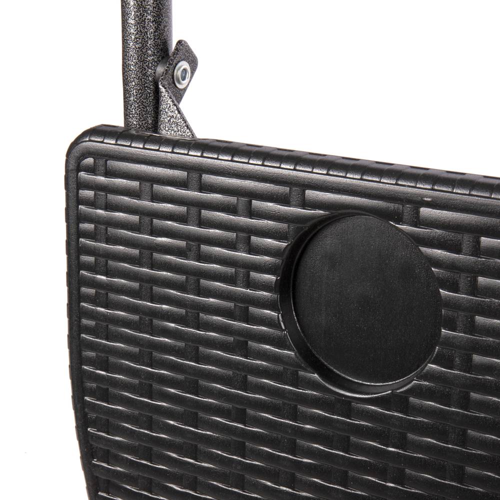 Mesa plegable semicircular para balcón color negro 60x39 cm