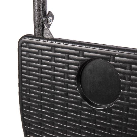 Mesa plegable semicircular para balcón color negro 60x39 cm