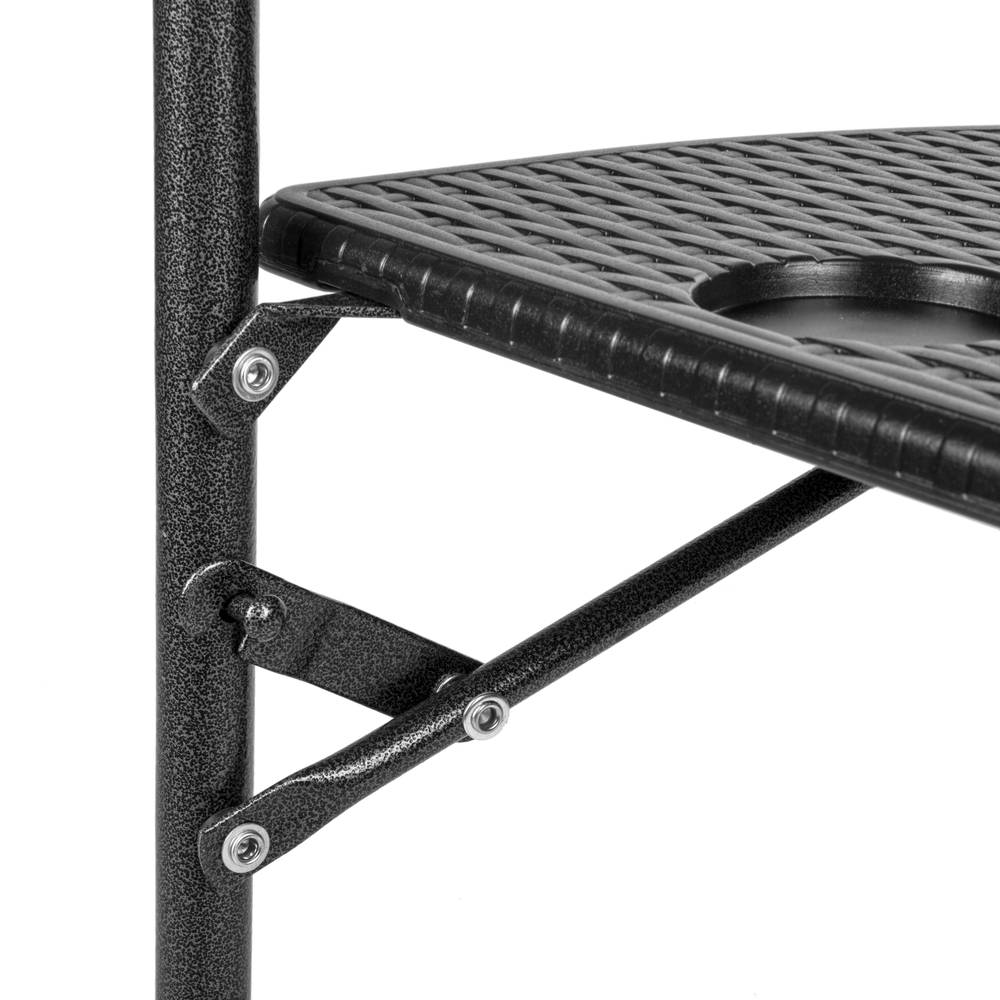 Mesa plegable semicircular para balcón color negro 60x39 cm