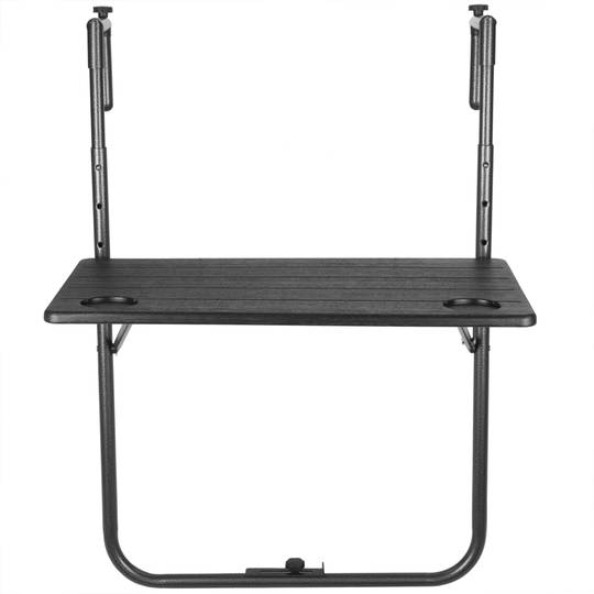 Rechteckiger Klapptisch für Balkon, schwarze Farbe, 60 x 36 cm