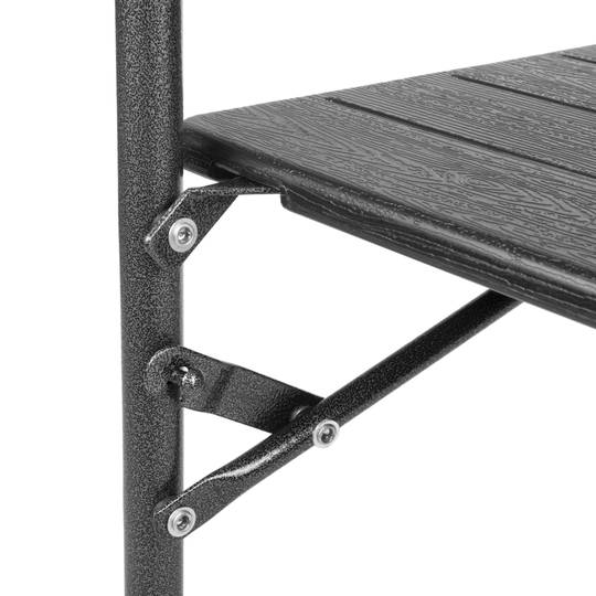 Rechteckiger Klapptisch für Balkon, schwarze Farbe, 60 x 36 cm