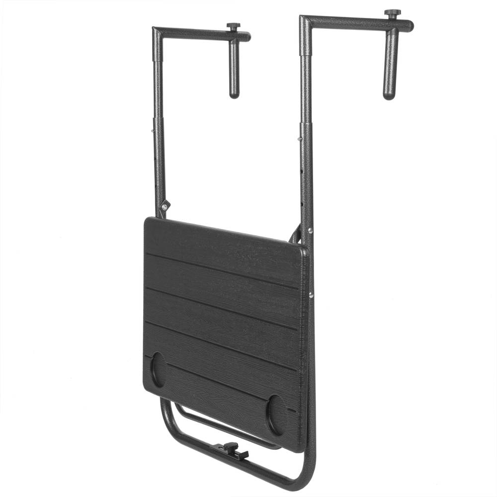 Rechteckiger Klapptisch für Balkon, schwarze Farbe, 60 x 36 cm
