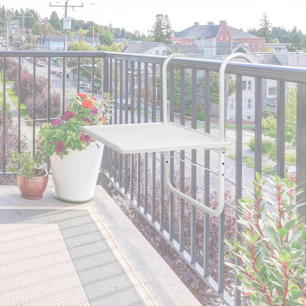 Tavolo rettangolare in polipropilene per balcone 52x40cm bianco