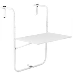 Table pliante rectangulaire en métal pour balcon coloris blanc 60x40 cm