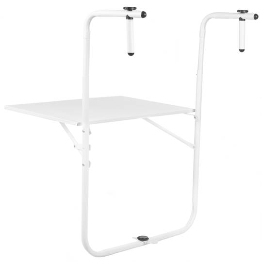 Taula plegable rectangular de metall per a balcó color blanc 60x40 cm