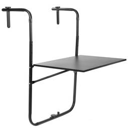 Mesa abatible de metal para balcón 60x40cm negro