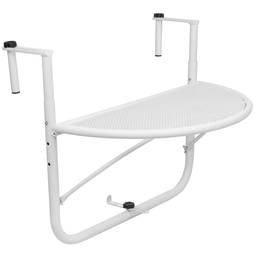 Mesa abatible semicircular para balcón 60x30cm blanco