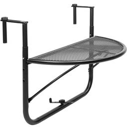 Mesa abatible semicircular para balcón 60x30cm negro