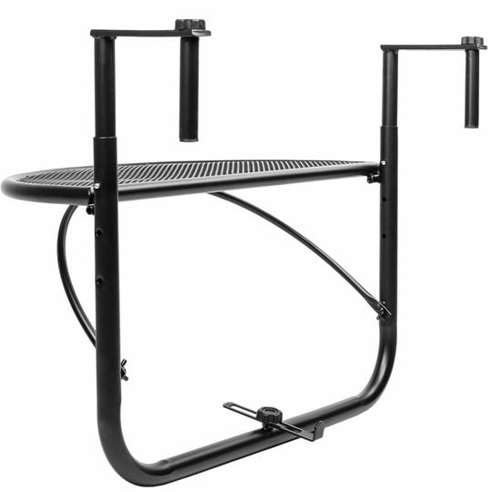 Mesa dobrável semicircular para varanda 60x30cm preto