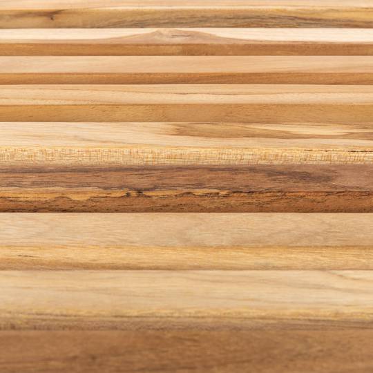 Set ronde tafel 66 cm en 2 stoelen voor buitentuin in gecertificeerd teakhout