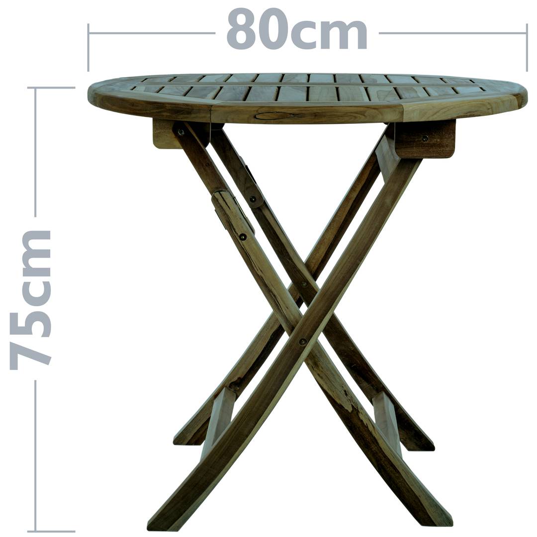 110 cm Tavolino rotondo pieghevole lateralmente in MDF da giardino 