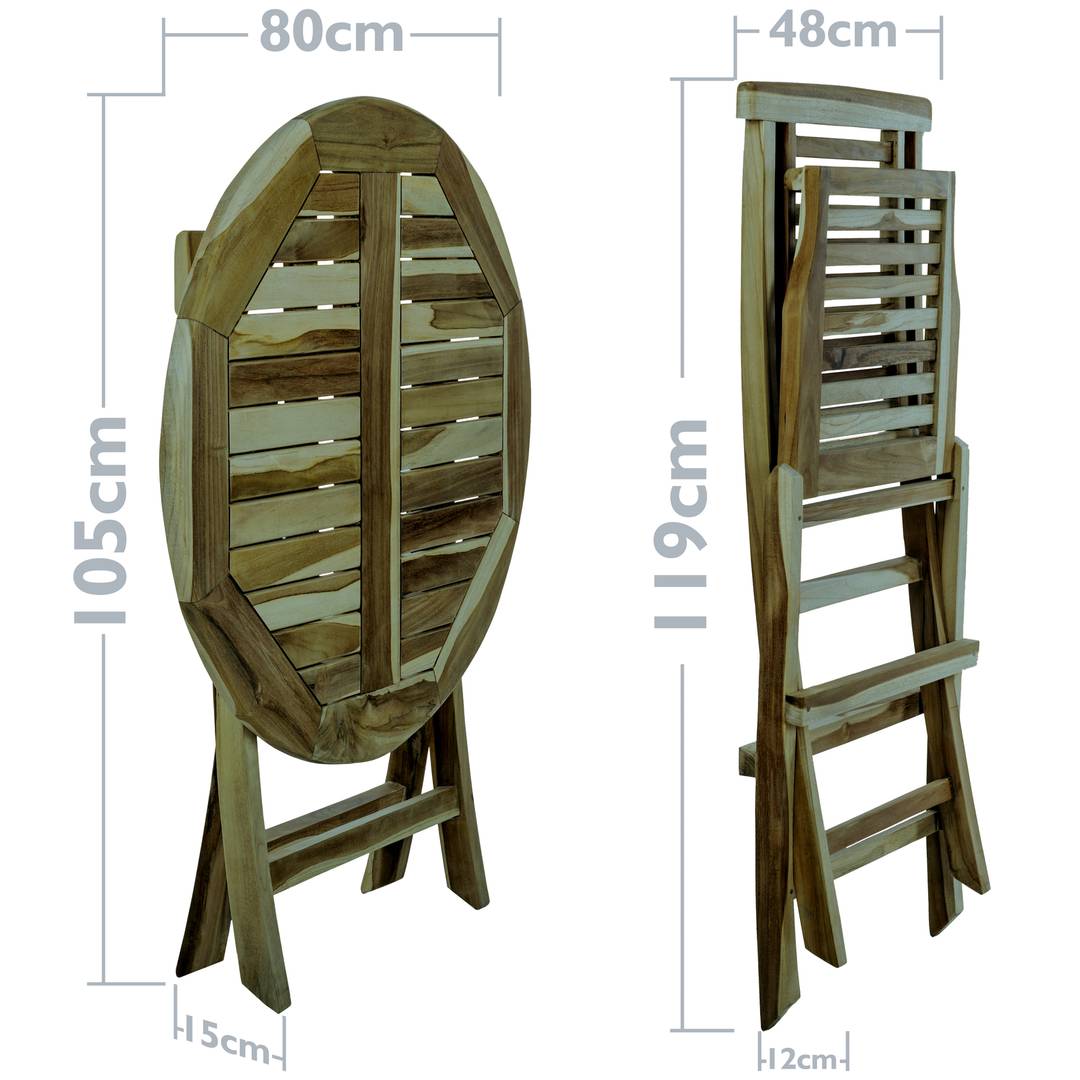Rotating base swivel 60cm for outdoor garden table. Rotation platform  Certified Teak - Cablematic
