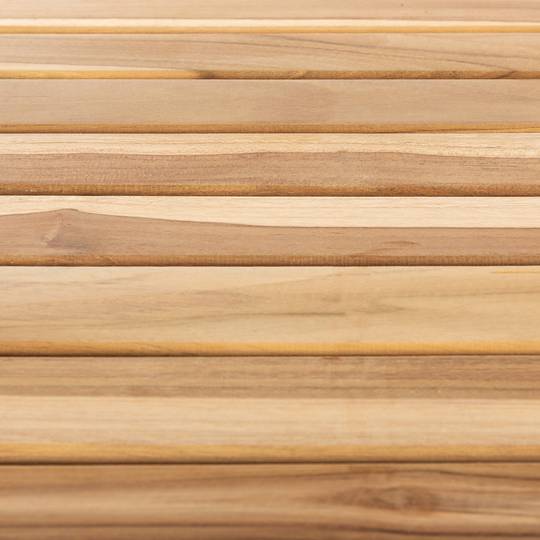 Conjunto de mesa redonda 90 cm y 3 sillas para jardín exterior de madera de teca certificada