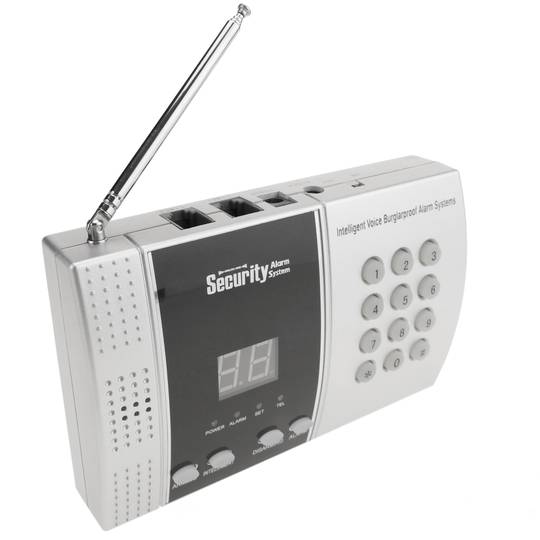 Landline alarm with keypad and display