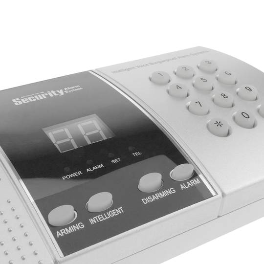 Landline alarm with keypad and display