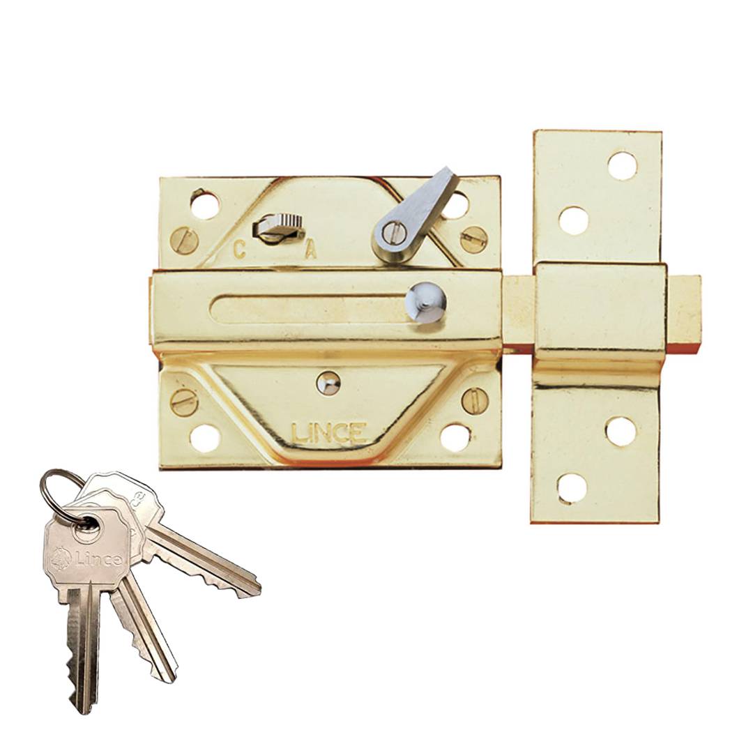 Cerrojo tradicional 2930 hierro latonado 92930HL Lince