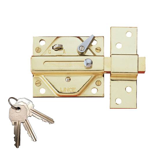 Cerrojo tradicional 2930 hierro latonado 92930HL Lince