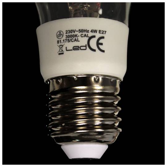 LED-lamp A60 E27 230VAC 4W warm licht klassiek type met gloeidraden