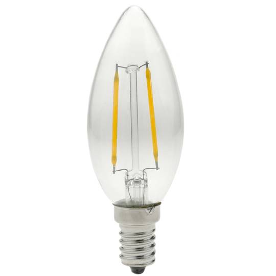 Żarówka LED C35 E14 230VAC 4W ciepłe światło, typ klasyczny z żarówkami typu A.