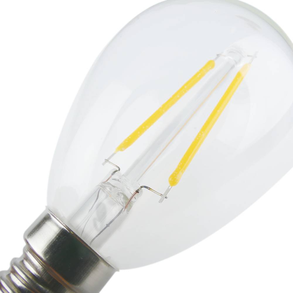 LED bulb light G45 E14 2W 230VAC warm classic type with type A filaments